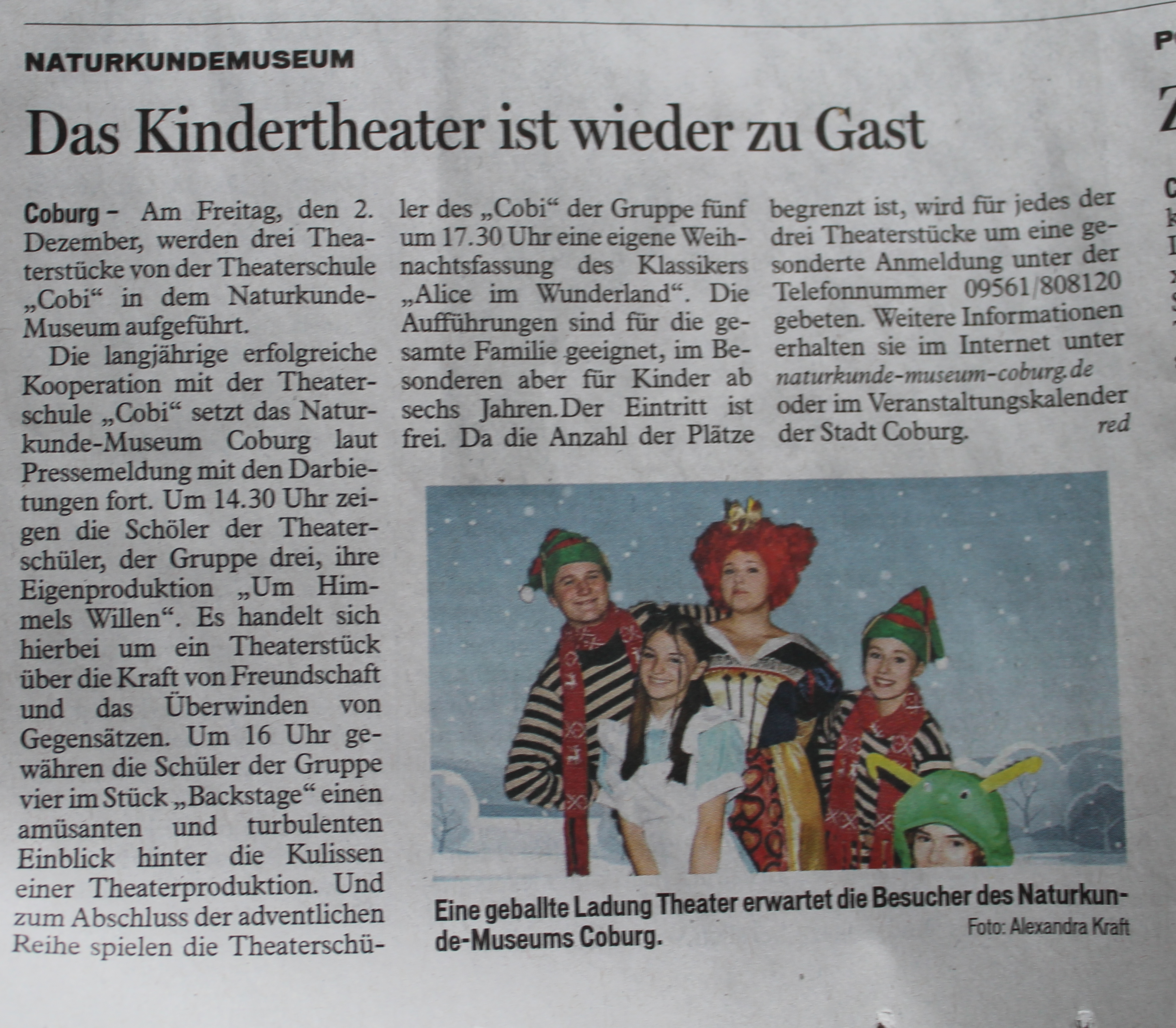 Naturkundemuseum- Das Kindertheater ist wieder zu Gast!